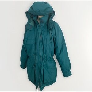 Vintage Eddie Bauer Parka Jacket Women's M Goose Down Ski Puffer Snowline Hooded
